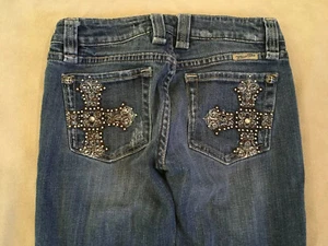 Miss Me Jeans 28 Bling Cross Pockets - Picture 1 of 10
