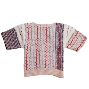Bonnie And Bill New York Vintage 3D Knit Short Sleeve Pullover Sweater Top - Picture 1 of 5