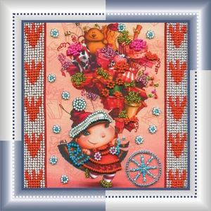 Hágalo usted mismo Kit de bordado de cuentas "Regalos" 5.9"x5.9" / 15.0x15.0 cm, Abris Art - Imagen 1 de 3