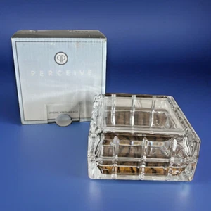 Avon Perceive Keepsake Box 24% Lead Crystal Trinket / Jewelry Vtg Y2K NIB Gift - Picture 1 of 9