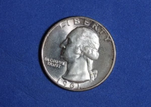 1961- Washington Quarter Dollar #P29269 - Picture 1 of 2