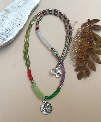 New sterling silver gemstones Artisan Sundance Charm Handmade jewelry Necklace - Image 1 of 4