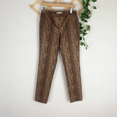 Pantalones ETCETERA Estampado Piel de Serpiente Marrón Talla 2 Usados en Excelente Condición K341 Foto 1 de 4