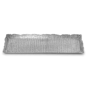 India Handicrafts 15871 Polished Silver Tone Hammered Long Rectangular 20 x 8... - Picture 1 of 4