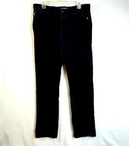 Lauren Jean Company  Corduroy Pants Women 14 11" Rise Navy Preppy School Work - Picture 1 of 9