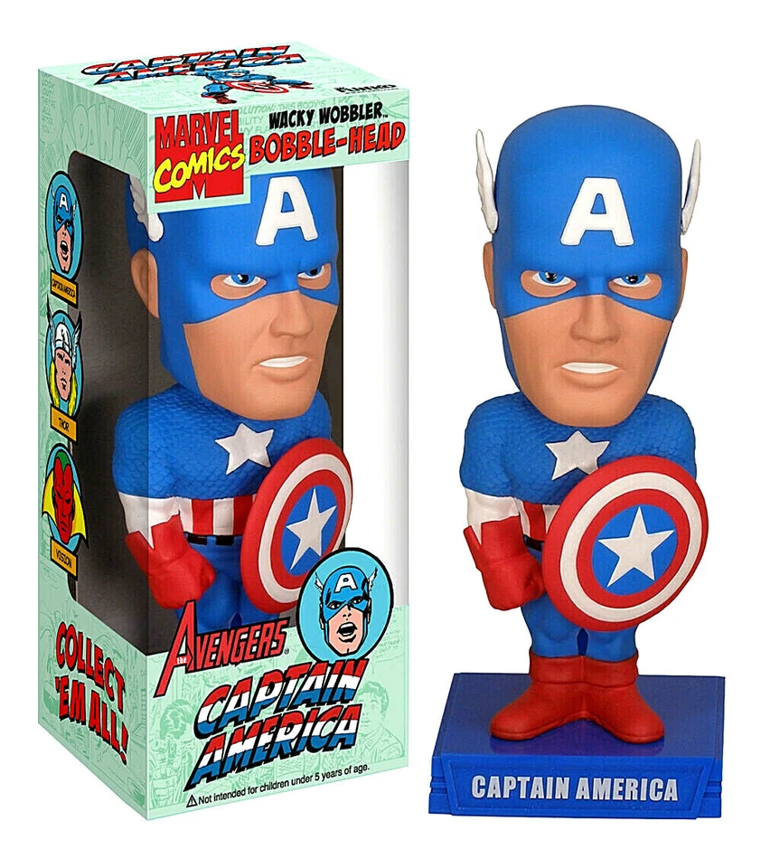 CAPTAIN AMERICA bobble-head Wacky Wobbler - Imagen 1 de 1