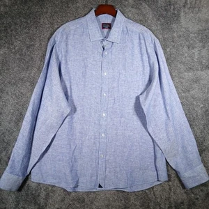 Untuckit Vin Santo Shirt Men's XL 100% Linen Button-Up Long Sleeve Wrinkle Res - Picture 1 of 10