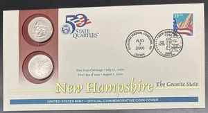 2000 New Hampshire P&D State Quarter First Day Commemorative Coin Cover UNOPENED - Picture 1 of 3