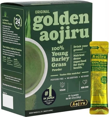 🌟NUEVO🌟 Golden Aojiru -100% Jugo de hierba verde cebada joven en polvo 3 g X 100 PACK Foto 1 de 4