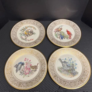 Lenox Boehm Birds Dinner Plates 1970's lot of 4 plates - Picture 1 of 8