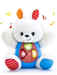 KiddoLab Bunny Plush Toy - Musical Stuffed Animal with 3 Light-Up B... Fast Ship - Picture 1 of 5