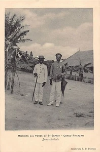Congo Brazzaville - Two civilized Congolese - Photo of Reverend Father Patron - - Picture 1 of 2