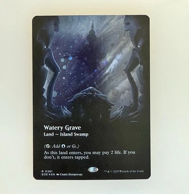 MTG: Watery Grave (Borderless) (Galaxy Foil) Edge of Eternities Foil NM - Image 1 of 2
