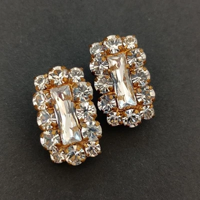 Pendientes Clip Michal Negrin Elegantes Cristal Transparente Atemporal Clásico Declaración De Colección Foto 1 de 4