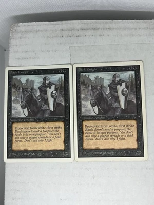 Black Knight  x2 - Unlimited Edition - MP -Mtg Magic the Gathering - Image 1 of 4