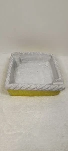 Vintage Italian Pottery Ashtray Square Rope Design 1960s Italy Numbered - Bild 1 von 13