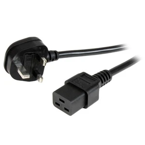 StarTech.com 6ft (2m) brytyjski komputerowy kabel zasilający, 16AWG, BS 1363 do C19, 13A 250V, - Zdjęcie 1 z 4