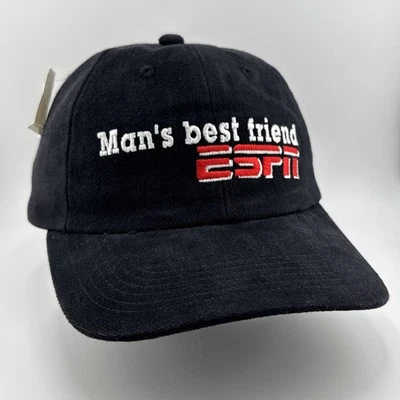 ESPN Man's Best Friend Adjustable Strapback Black Dad Hat Cap Sports - Image 1 of 4