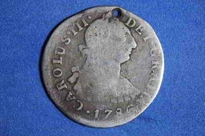 1786 MI Peru 2 Reales Silver Coin #M24102 - Image 1 of 2