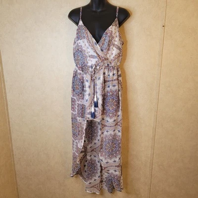 NUEVO Vestido Lily Rose XS maxi mameluco forrado cuello en V cintura elástica borla largo Khols Foto 1 de 4