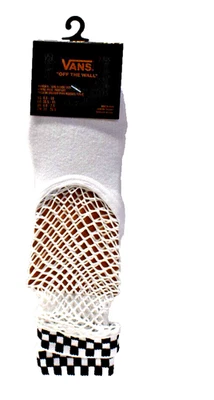 Vans Meshed Up Sock Crew Socks 1 Pair White Black New! NWT - Image 1 of 4