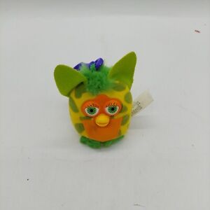 Furby Green Yellow Fuzzy Tail Plush Toy Backpack Keychain Clip