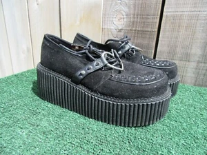 Demonia Creeper 206 Black Heart O-Ring Spiked 3" Platform Shoes Size 9 Women's - Picture 1 of 11