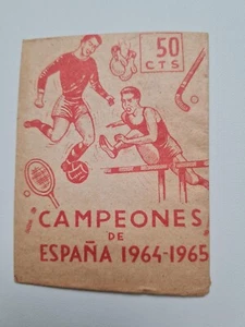 4- SOBRE ORIGINAL FUTBOL SIN ABRIR ORIGINAL CAMPEONES ESPAÑA 1964 1965 50 centim - Imagen 1 de 2