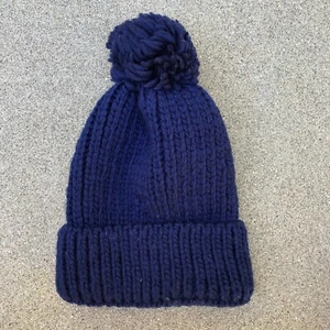 Men's Thick Pom Beanie Hat Cuffed Knit Cap Blank - Picture 1 of 4