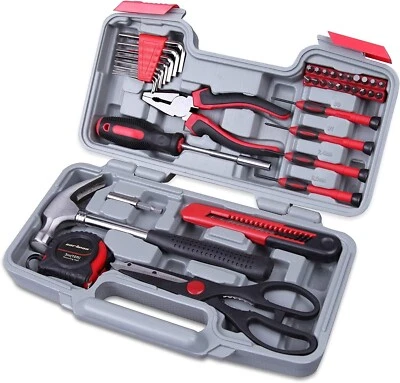 Cartman 39 Piece Tool Set General Household Kit Red - Image 1 of 4