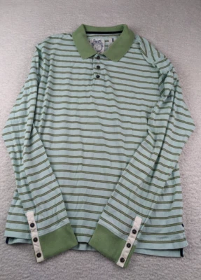 Рубашка с длинным рукавом Trovata мужская размер большой зеленая в полоску - 100% хлопок - Изображение 1 из 4