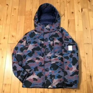 BAPE Grid camo Snowboard Puffer Down Jacket Purple A Bathing Ape Size L - Picture 1 of 9