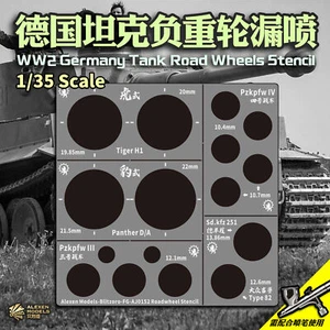 1/35 Tiger/Panther/Pzkpfw III/IV Tank Roadwheel Leckage Spray Schablone Template - Bild 1 von 4