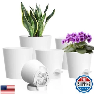 WSMKSZ 7/6.5/6/5.5/5/4inch Self Watering Pots for Indoor Outdoor Plants, 6 Pa - Picture 1 of 5