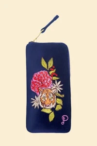 Pudersamt Brillenetui Floral Tiger Face Unisex (Indigo) Geschenktüte UVP 19£ - Bild 1 von 2