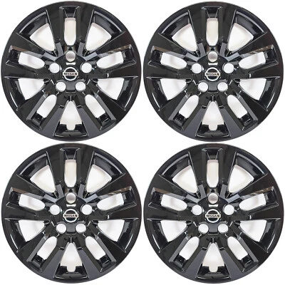 Juego de tapacubos/4 negros para Nissan Altima S S Style # 505-16BLK + LOGO 16" Foto 1 de 4