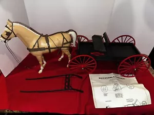 Carrozza vintage Marx JOHNNY WEST BEST OF THE WEST Buckboard con cavallo rara! - Foto 1 di 9