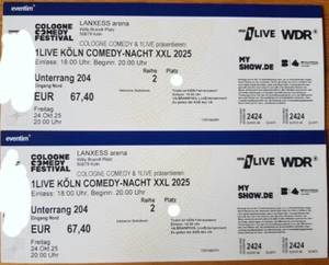 2 Tickets 1 LIVE COMEDY-NACHT XXL 2025 - Köln 24.10.25 | Unterrang Block 204 R 2 - Bild 1 von 1