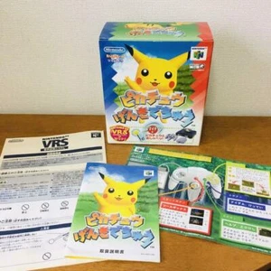 N64 Hey You Pikachu con micrófono Genki de Chu Nintendo 64 VRS juego caja grande Japón - Imagen 1 de 4