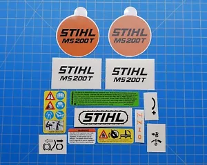 Calcomanía/kit completo de vinilo Stihl/Farmertec 020T, MS 200T - negro - Imagen 1 de 9