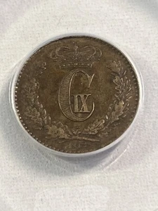 1872 Denmark 1 Skilling Coin Graded VF 35 by ANACS - Picture 1 of 4