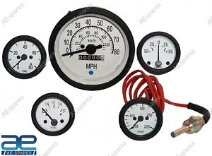 For Willys Jeeps MB GPW CJ Gauge Kit Speedometer MPH KPH Temp Oil Fuel Amp AEs - Bild 1 von 8