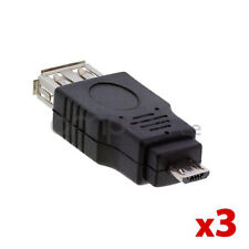 3 Pack USB 2.0 Micro B Male to A Female Adapter Converter for Google Nexus 7
