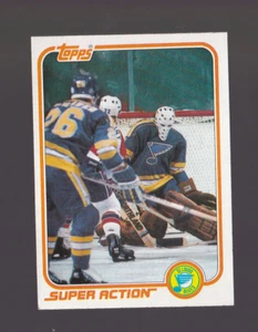 1981-82 Topps Hockey West - Super Action # 128 Mike Liut schöne Karte - Bild 1 von 2