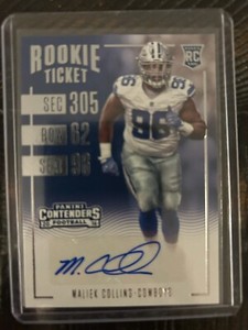 MALIEK COLLINS 2016 Contenders Rookie Ticket #157 AUTO RC