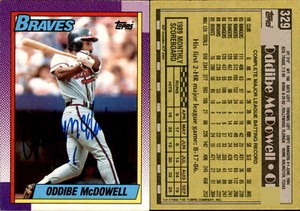 Oddibe McDowell Signed 1990 Topps #329 Card Atlanta Braves Auto