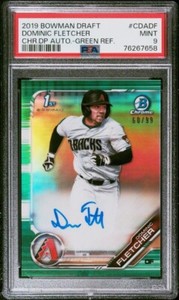 PSA 9 2019 Bowman Draft DOMINIC FLETCHER TRUE GREEN AUTO 60/99