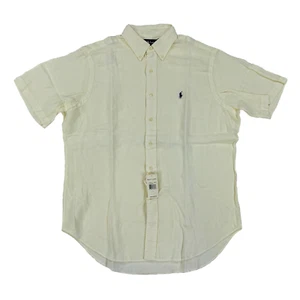Polo Ralph Lauren Short Sleeve Classic Fit Linen Shirt - Cream - Size: Large - Picture 1 of 3