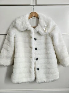 Origami Faux Fur Coat Size 8 - Picture 1 of 5