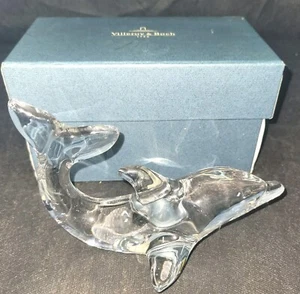 Villeroy & Boch Clear Crystal Dolphin Great Condition Ornament /Paperweight w/bx - Bild 1 von 10